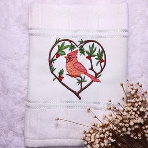 Matriz de bordado Cardeal no Galho Coração (Pontos Leves) Matriz de bordado Cardeal no Galho Coração (Pontos Leves)