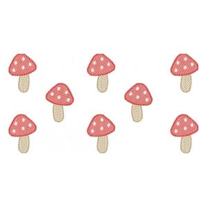 Matriz de bordado Barradi com Cogumelos (Pontos Leves) Matriz de bordado Barradi com Cogumelos (Pontos Leves)