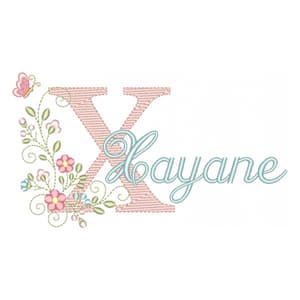 Matriz de bordado Letra X com Nome Alfabeto Doce Primavera (Pontos Leves) Matriz de bordado Letra X com Nome Alfabeto Doce Primavera (Pontos Leves)