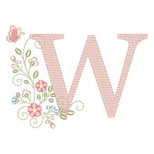 Matriz de bordado Letra W Alfabeto Doce Primavera (Pontos Leves) Matriz de bordado Letra W Alfabeto Doce Primavera (Pontos Leves)