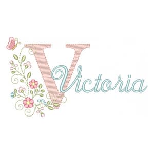 Matriz de bordado Letra V com Nome Alfabeto Doce Primavera (Pontos Leves) Matriz de bordado Letra V com Nome Alfabeto Doce Primavera (Pontos Leves)