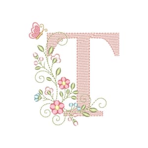 Matriz de bordado Letra T Alfabeto Doce Primavera (Pontos Leves) Matriz de bordado Letra T Alfabeto Doce Primavera (Pontos Leves)