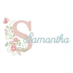 Matriz de bordado Letra S com Nome Alfabeto Doce Primavera (Pontos Leves) Matriz de bordado Letra S com Nome Alfabeto Doce Primavera (Pontos Leves)