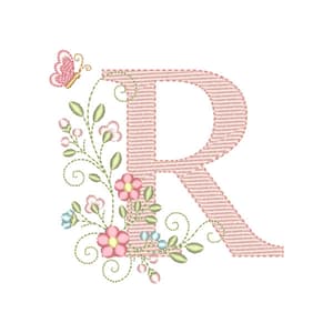 Matriz de bordado Letra R Alfabeto Doce Primavera (Pontos Leves) Matriz de bordado Letra R Alfabeto Doce Primavera (Pontos Leves)