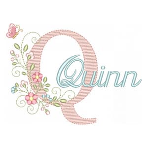 Matriz de bordado Letra Q com Nome Alfabeto Doce Primavera (Pontos Leves) Matriz de bordado Letra Q com Nome Alfabeto Doce Primavera (Pontos Leves)
