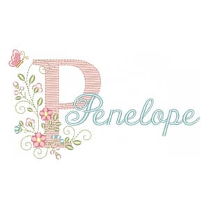 Matriz de bordado Letra P com Nome Alfabeto Doce Primavera (Pontos Leves) Matriz de bordado Letra P com Nome Alfabeto Doce Primavera (Pontos Leves)