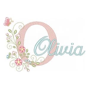 Matriz de bordado Letra O com Nome Alfabeto Doce Primavera (Pontos Leves) Matriz de bordado Letra O com Nome Alfabeto Doce Primavera (Pontos Leves)