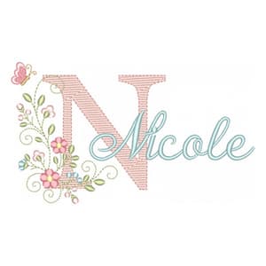 Matriz de bordado Letra N com Nome Alfabeto Doce Primavera (Pontos Leves) Matriz de bordado Letra N com Nome Alfabeto Doce Primavera (Pontos Leves)