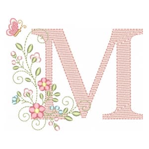 Matriz de bordado Letra M Alfabeto Doce Primavera (Pontos Leves) Matriz de bordado Letra M Alfabeto Doce Primavera (Pontos Leves)