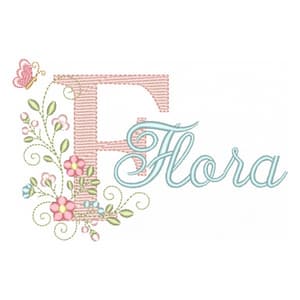 Matriz de bordado Letra F com Nome Alfabeto Doce Primavera (Pontos Leves) Matriz de bordado Letra F com Nome Alfabeto Doce Primavera (Pontos Leves)