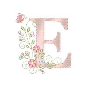 Matriz de bordado Letra E Alfabeto Doce Primavera (Pontos Leves) Matriz de bordado Letra E Alfabeto Doce Primavera (Pontos Leves)