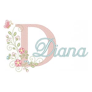 Matriz de bordado Letra D com Nome Alfabeto Doce Primavera (Pontos Leves) Matriz de bordado Letra D com Nome Alfabeto Doce Primavera (Pontos Leves)