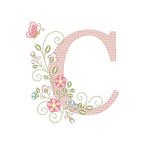 Matriz de bordado Letra C Alfabeto Doce Primavera (Pontos Leves) Matriz de bordado Letra C Alfabeto Doce Primavera (Pontos Leves)