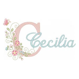 Matriz de bordado Letra C com Nome Alfabeto Doce Primavera (Pontos Leves) Matriz de bordado Letra C com Nome Alfabeto Doce Primavera (Pontos Leves)