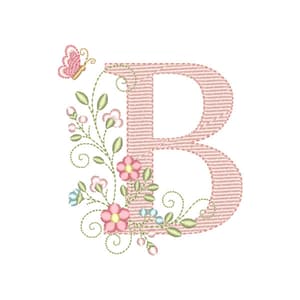 Matriz de bordado Letra B Alfabeto Doce Primavera (Pontos Leves) Matriz de bordado Letra B Alfabeto Doce Primavera (Pontos Leves)