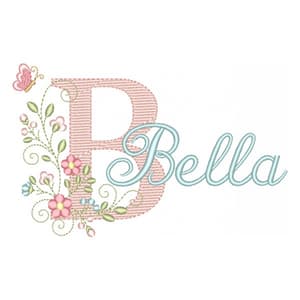 Matriz de bordado Letra B com Nome Alfabeto Doce Primavera (Pontos Leves) Matriz de bordado Letra B com Nome Alfabeto Doce Primavera (Pontos Leves)