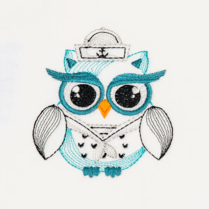 Sailor owl Embroidery Design