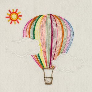 Air balloon Embroidery Design
