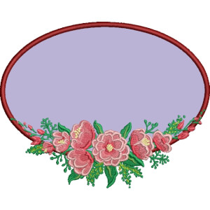 Matriz de bordado moldura floral 25