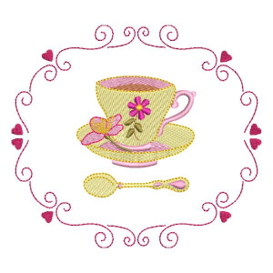 Cup Embroidery Design