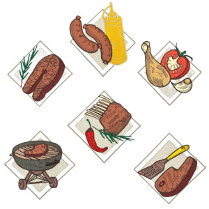 Food package embroidery design pack