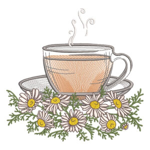 Tea Time Embroidery Design