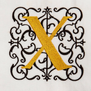 Alphabet Monogram X Embroidery Design