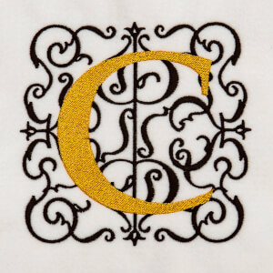 Alphabet Monogram C Embroidery Design