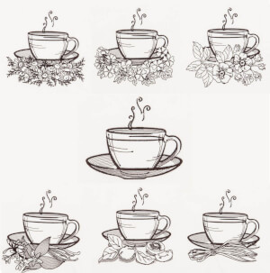 Tea Time Embroidery Design Pack