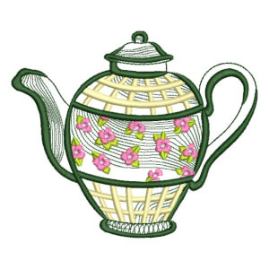 Tea Time Embroidery Design
