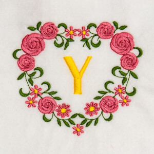 Flower Monogram Y Embroidery Design