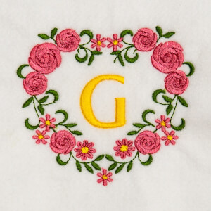Flower Monogram G Embroidery Design