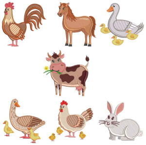 Animals Embroidery Design Pack