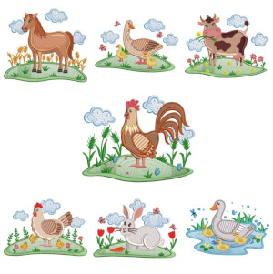 Animals Embroidery Design Pack