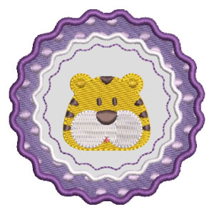 Tiger Frame (Applique) Embroidery Design