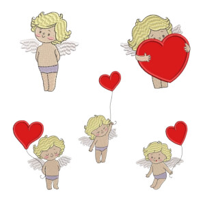 Cute Angels Embroidery Design Pack
