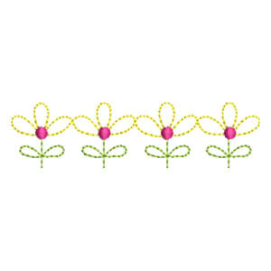 Barred Flower Embroidery Design