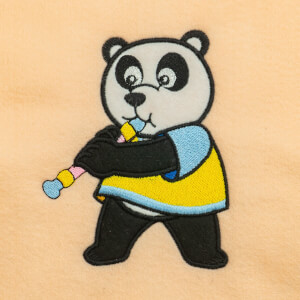 Musician Bear Playing Flute (Applique) Embroidery Design