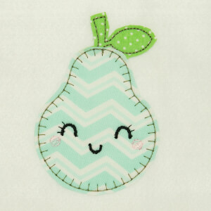 Pear Very Happy in Applique Embroidery Design