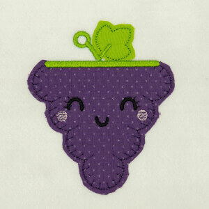 Grapes Very Happy in Applique Embroidery Design