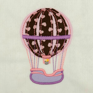 Hot Air Balloon (applique) Embroidery Design