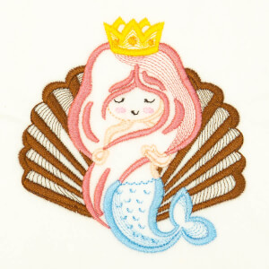 Graceful Mermaid (Rippled) Embroidery Design
