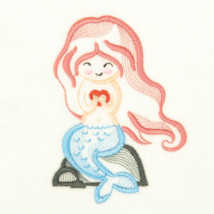 Graceful Mermaid (Rippled) Embroidery Design