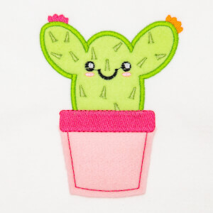 Cactus Very Happy (Applique) Embroidery Design