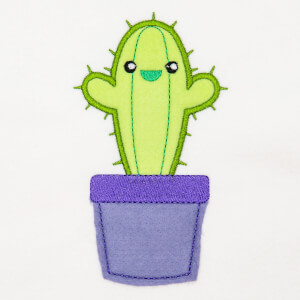 Cactus Very Happy (Applique) Embroidery Design
