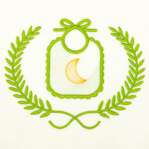 Bib in Frame (Rippled) Embroidery Design