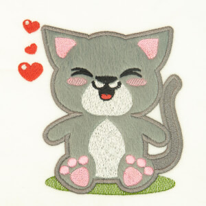Cute Cat (Applique) Embroidery Design
