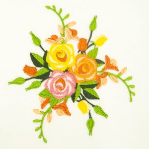 Sophisticated Flower Embroidery Design
