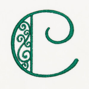 Arabesque Monogram C Embroidery Design