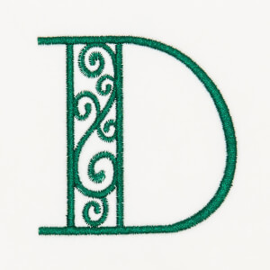 Arabesque Monogram D Embroidery Design